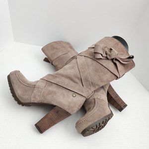 Calvin Klein suede high heeled boots